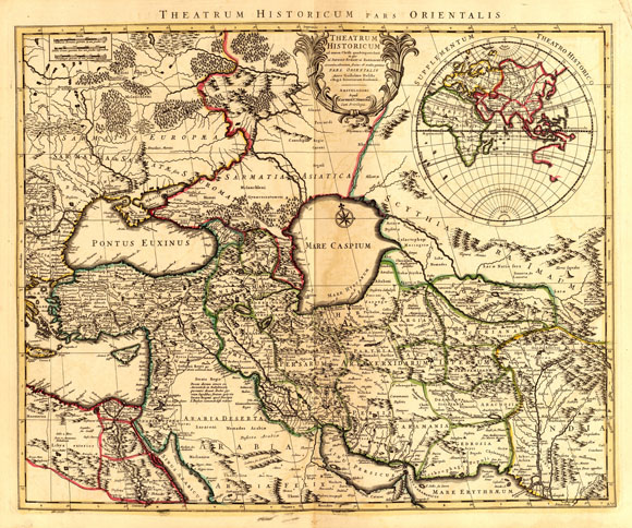 Древняя карта Империи Александра Великого (1742)