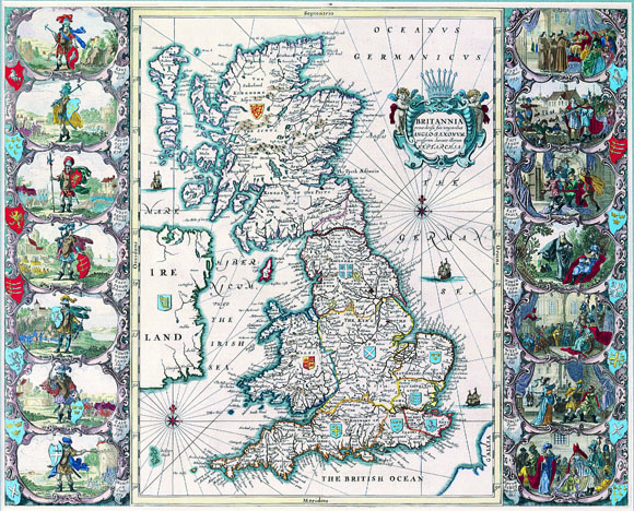 Старинная карта Британской Империи (16 век)