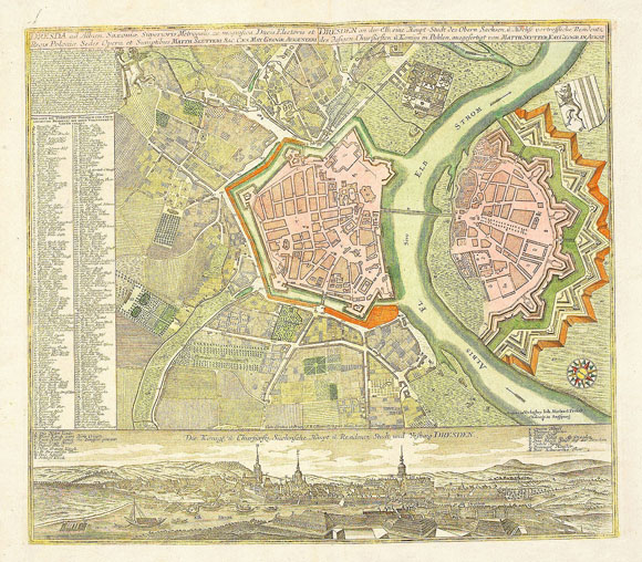 План-карта города Дрезден (1750)