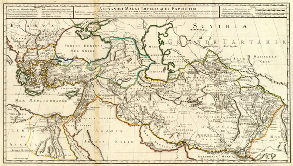 Карта Империи Александра Македонского (1731) Средняя Азия