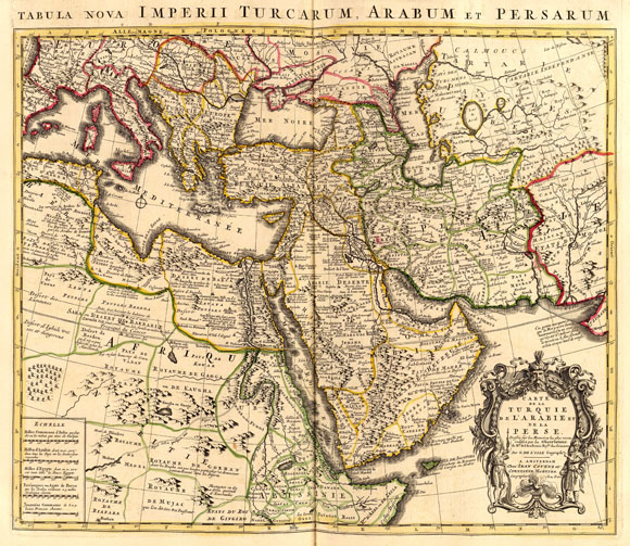 Старинная карта Ближнего Востока (1742)