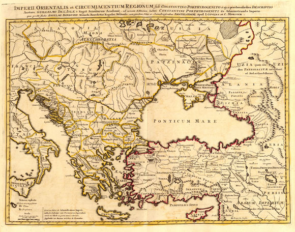 Старинная карта Греции (1742)