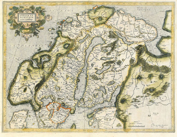 Старинная карта Швеции (1630)