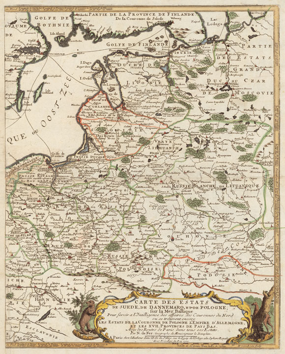 Старинная карта Восточной Европы (17 век)