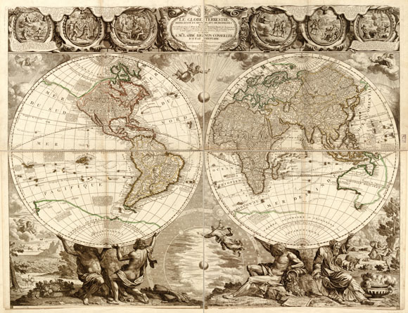 Старая карта мира (1648 год от Р.Х.)