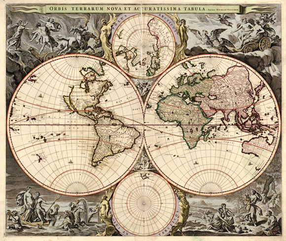 Старейшая карта мира (1649)