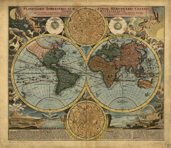Антикварная карта мира (1663)
