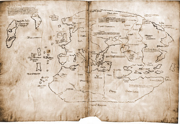 Старинная карта мира "Карта Виланда" (16 век)