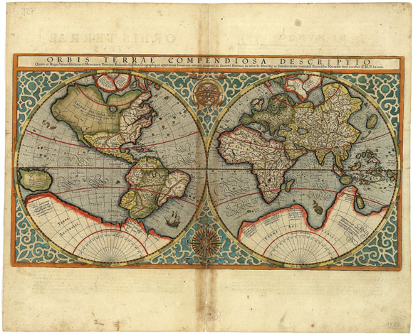 Старинная карта мира (17 век) латынь