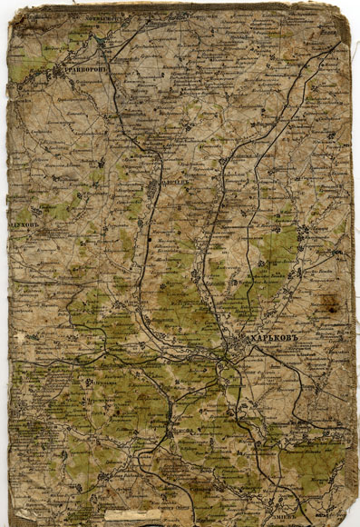 Старая карта Харьковской губернии (19 век)