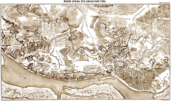 Древний план-карта города Киев (18 век)