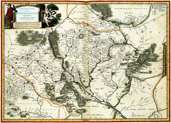 Старинная карта Западной Украины (17 век) карта Боплана