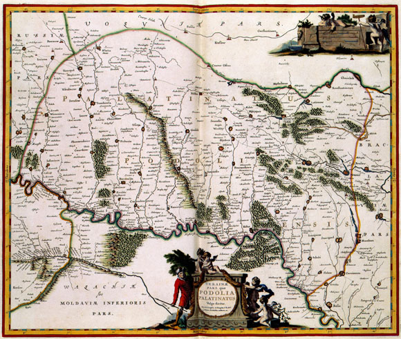Старинная карта Подолья (17 век) карта Боплана