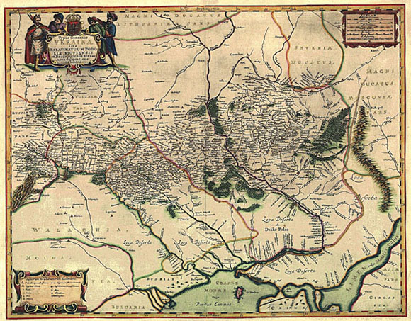 Старинная карта Украины (17 век) Боплан