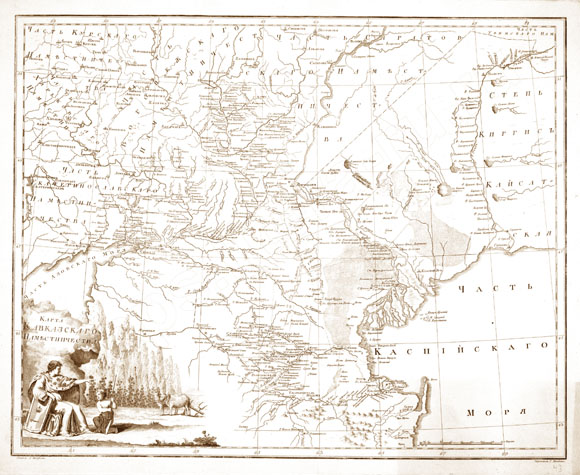 Старинная карта Кавказского наместничества (1792)