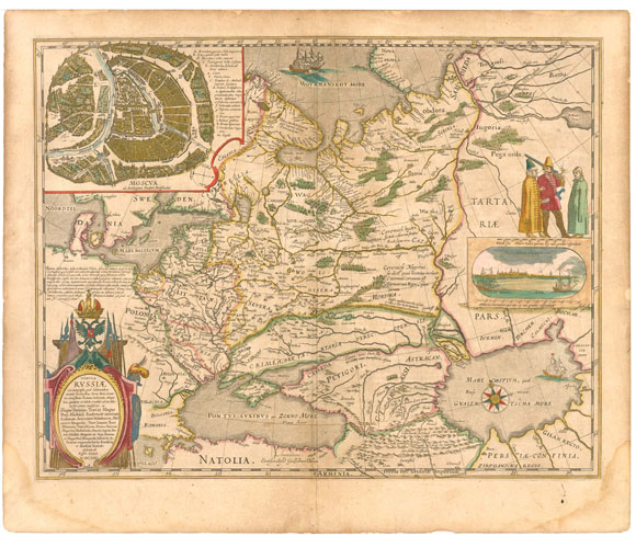Старинная карта Московии (1645)