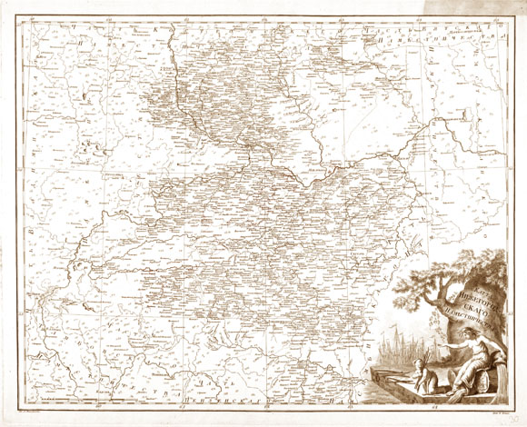 Старинная карта Нижегородского наместничества (1792)