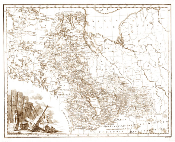 Старинная карта Олонецкого наместничества (1792)