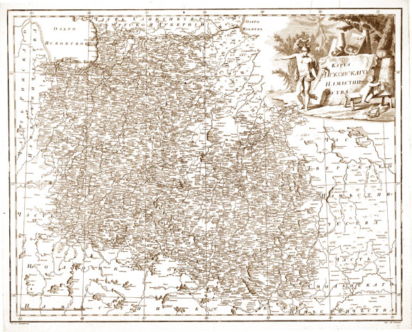 Старинная карта Псковского наместничества (1792)
