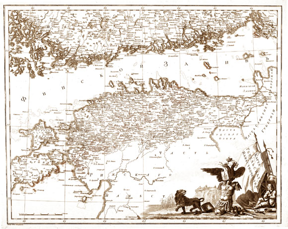 Старинная карта Ревельского наместничества (1792)