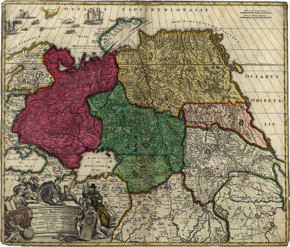 Старинная карта России (1704)