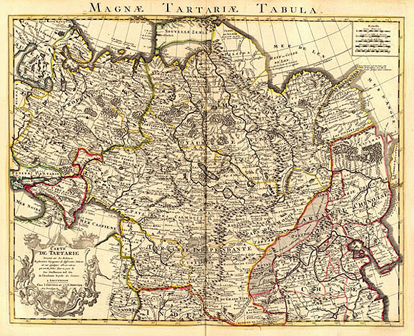 Старинная карта Тартарии (1742) Российская Империя
