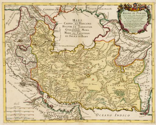 Старая карта Армении, Азербайджана и Ирана (1679)