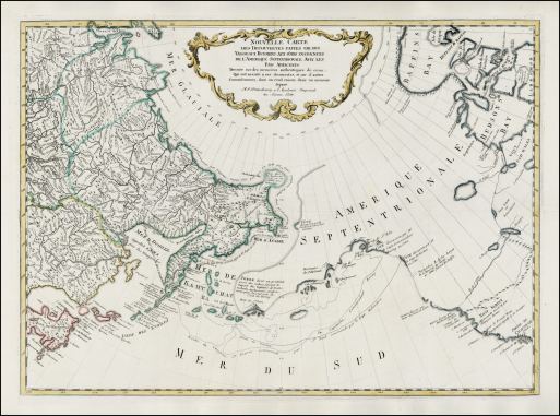 Карта Российской империи и Аляски (1752)
