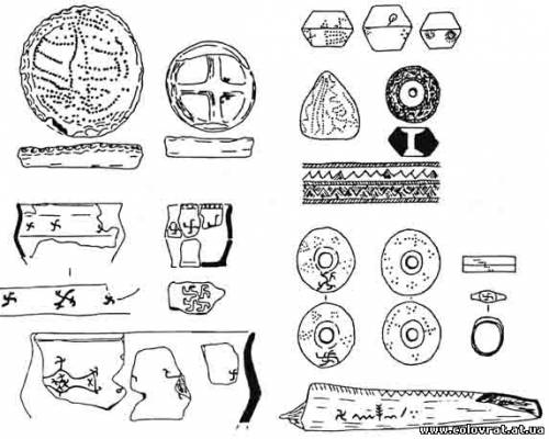 Предметы черняховской культуры с солярными и свастическими символами