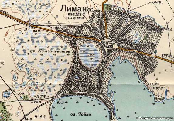 Карта села Лиман (з сайту «Откуда родом»)